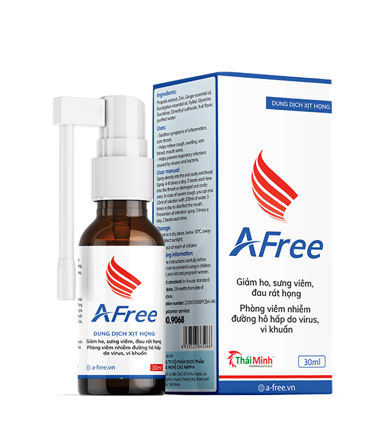 Xịt Họng AFree Thái Minh Pharma - Giảm Ho, Sưng Viêm, Rát Họng
